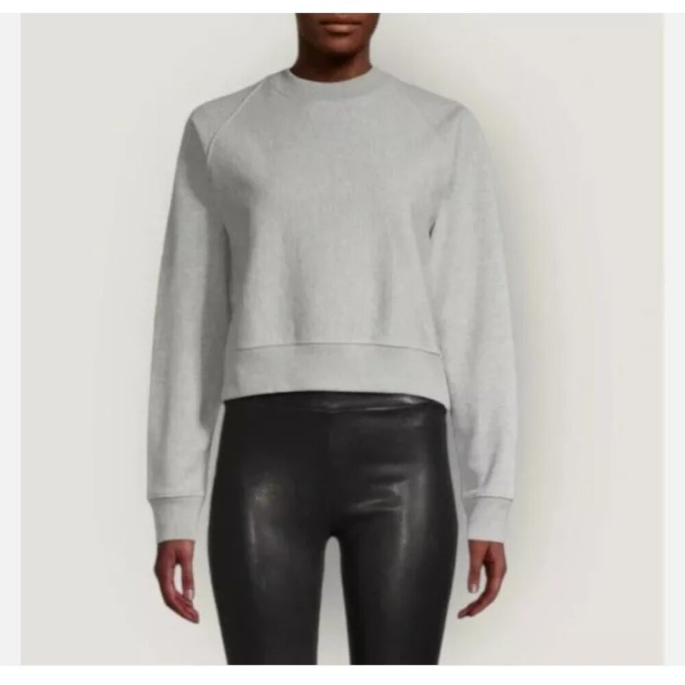 NWT Thakoon Crew Neck Crop Sweatshirt Heather Grey M
